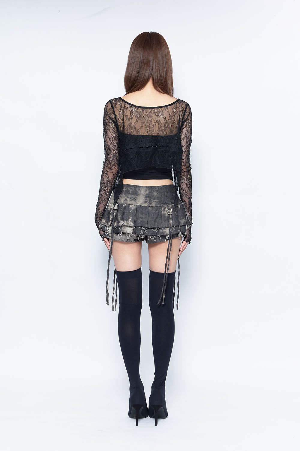 THEREDTHREAD / ザレッドスレッド】S w pleats crash skirt