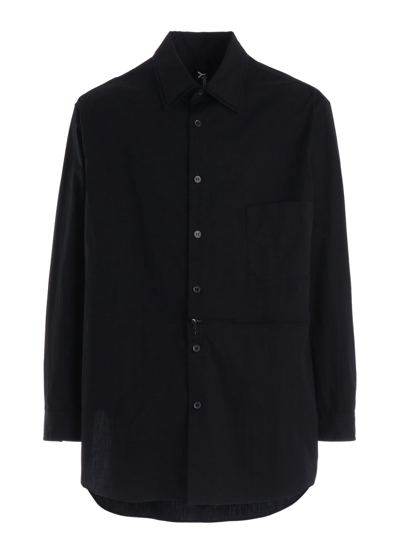 DOUBLE COLLAR BROAD SHIRT WITH ZIPPER SWITCH – THE SHOP YOHJI YAMAMOTO