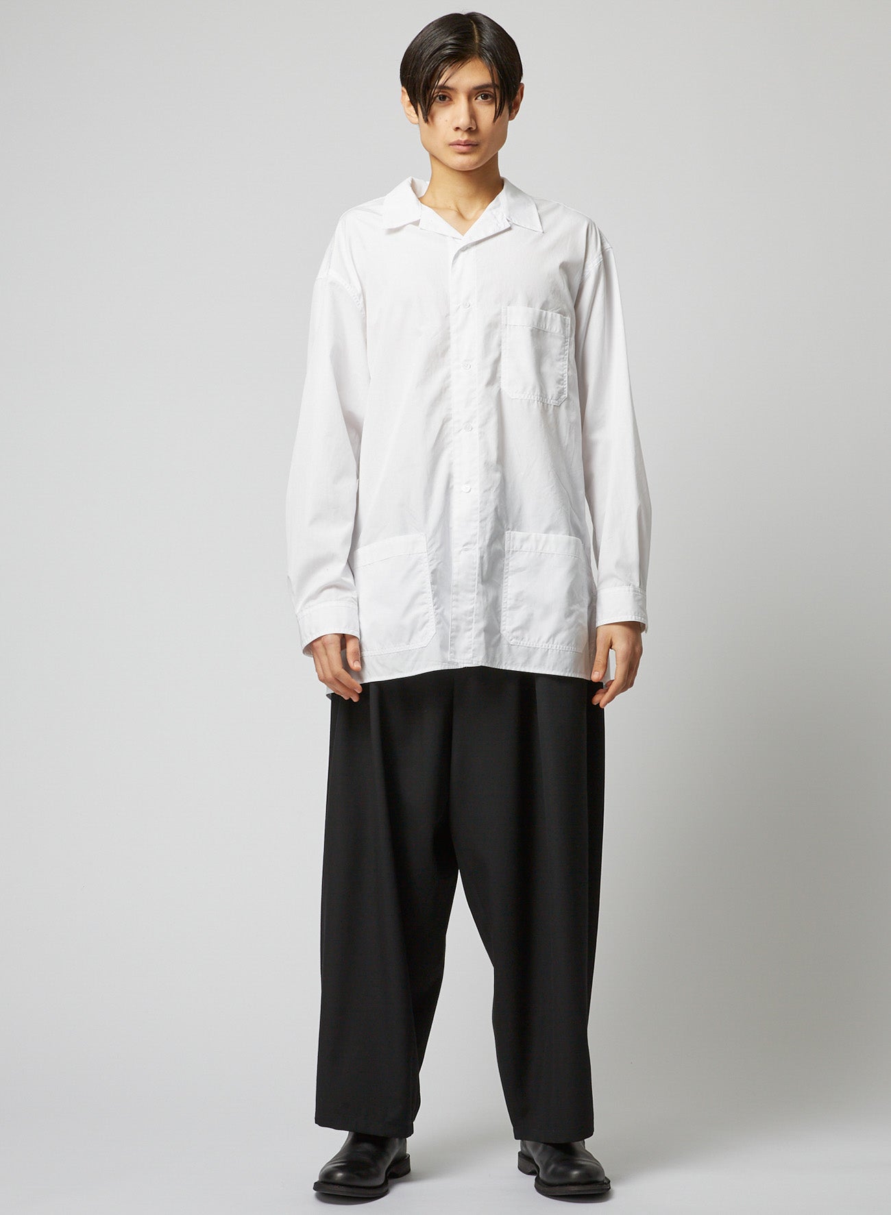 3-POCKET OPEN COLLAR SHIRT – THE SHOP YOHJI YAMAMOTO