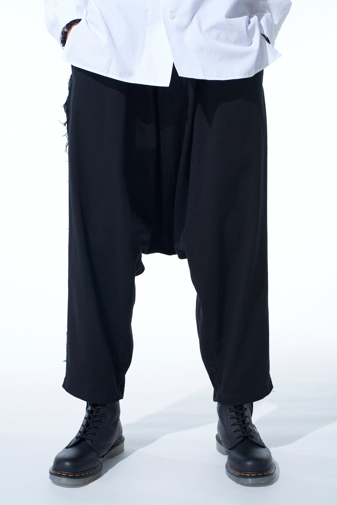 COTTON DRILL CUT-OUT SAROUEL PANTS – THE SHOP YOHJI YAMAMOTO