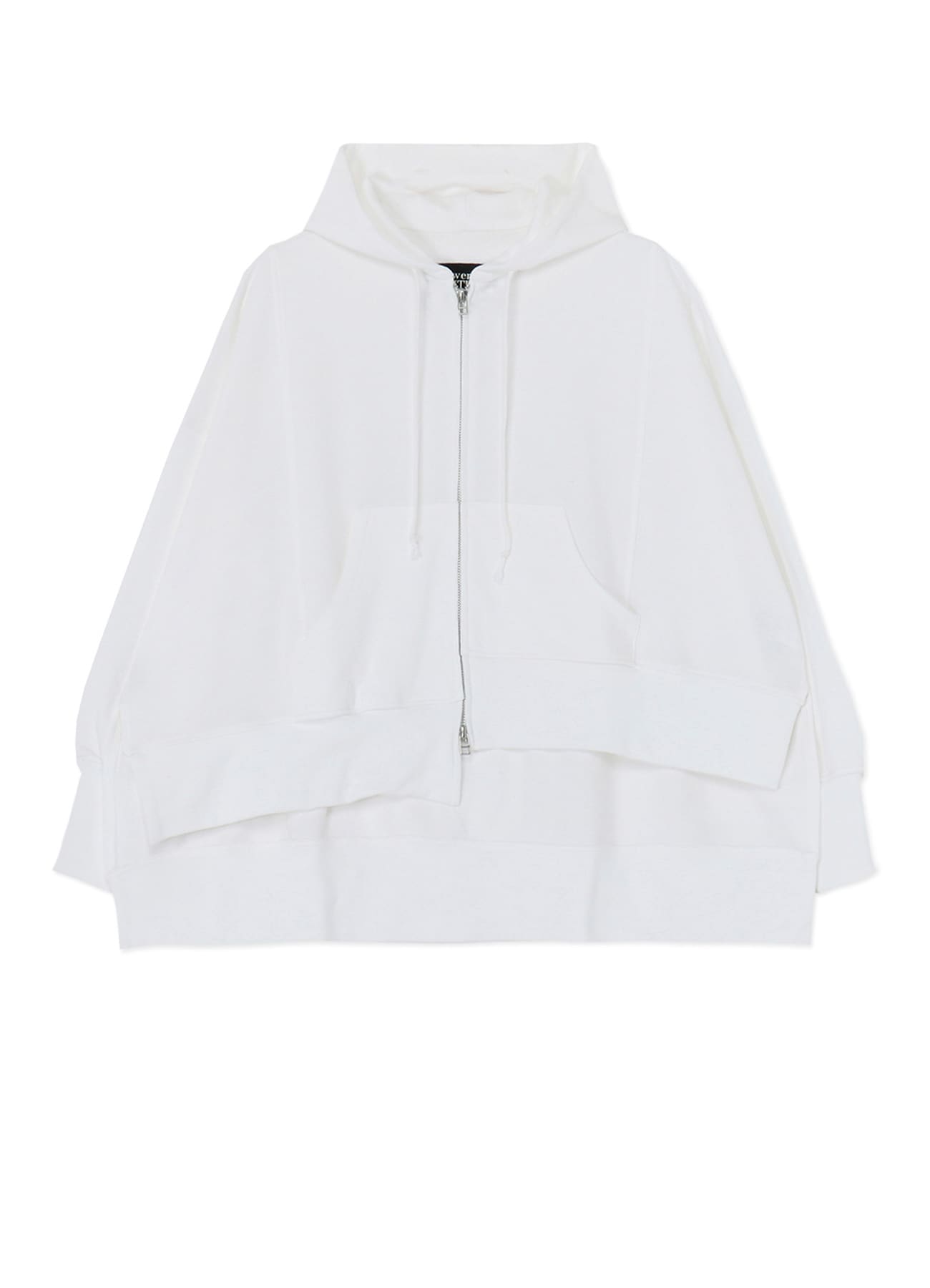 ASYMMETRIC ZIP-UP HOODIE(S White): power of the WHITE shirt｜THE