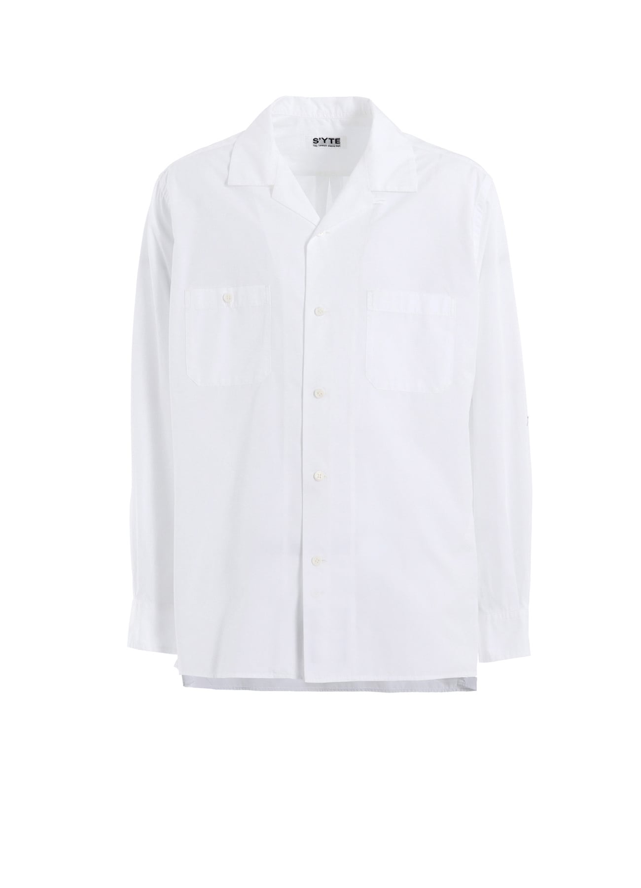 COTTON BROAD LOOSE-FIT OPEN COLLAR SHIRT(M White): S'YTE｜THE SHOP