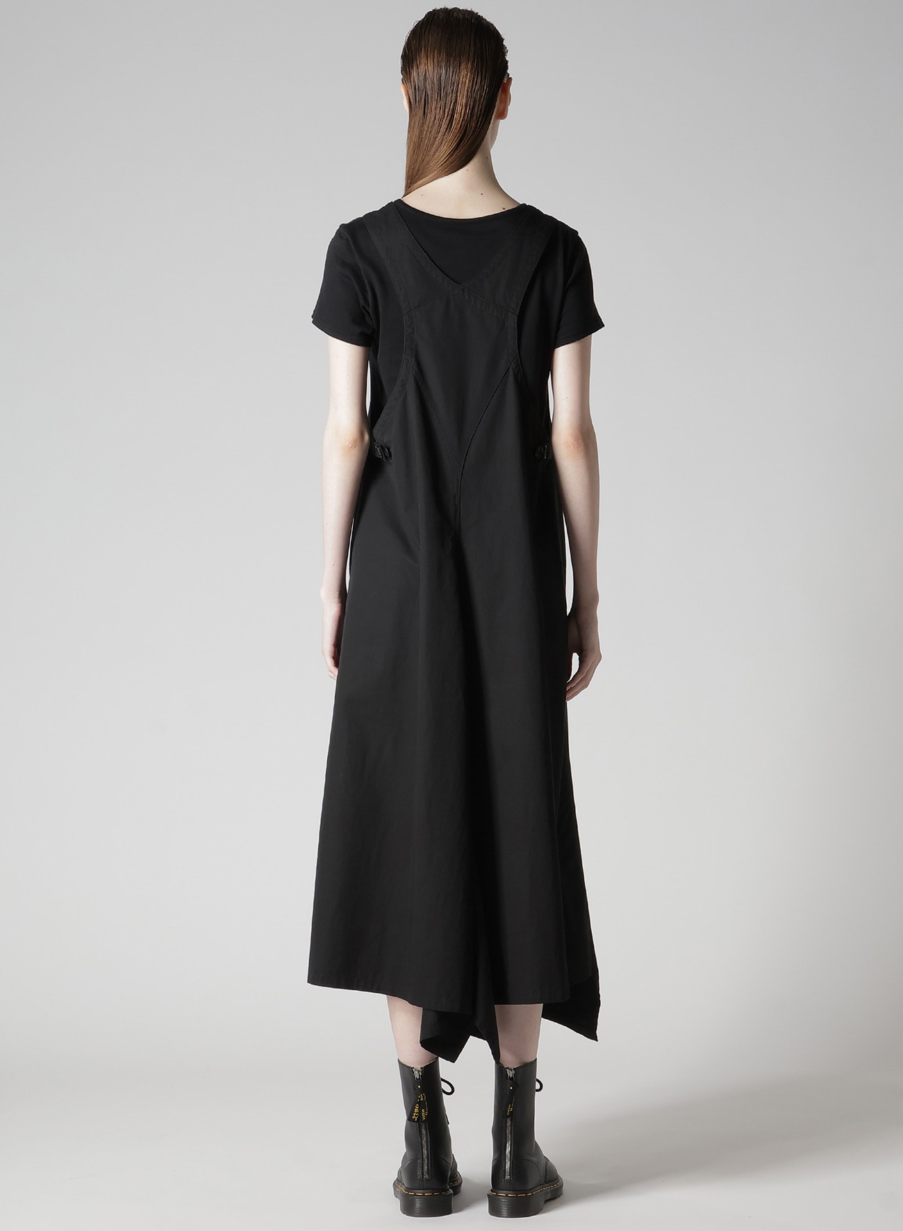 COTTON TWILL BACK CROSSED PULLOVER DRESS(XS Black): Y's｜THE SHOP
