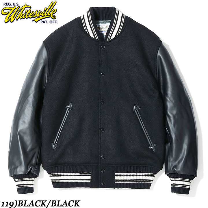 楽天市場】スタジャン 袖革（素材（生地・毛糸）本革）の通販