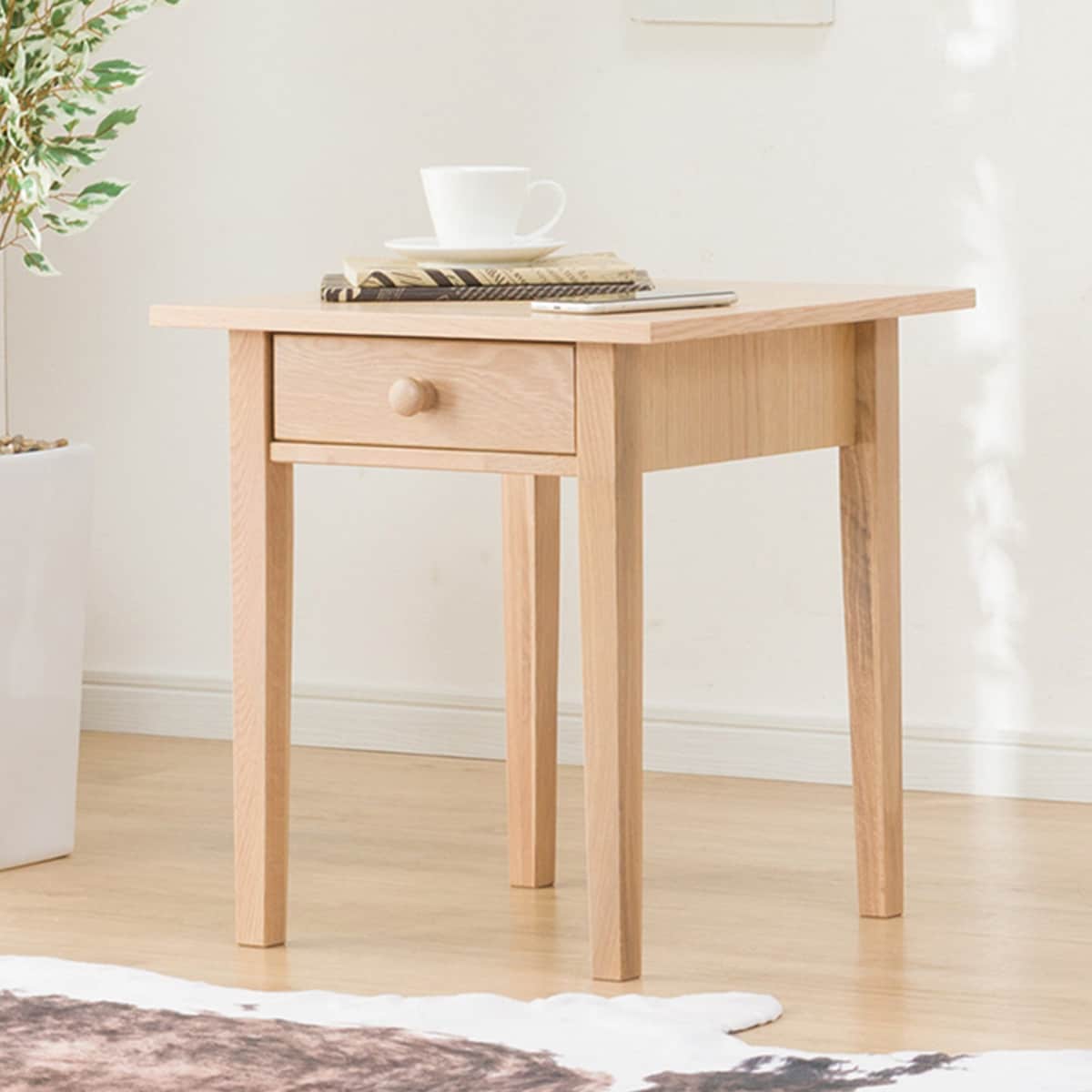 ニトリ [幅45cm] ホワイトオーク材の北欧風フリーテーブル(オーランド