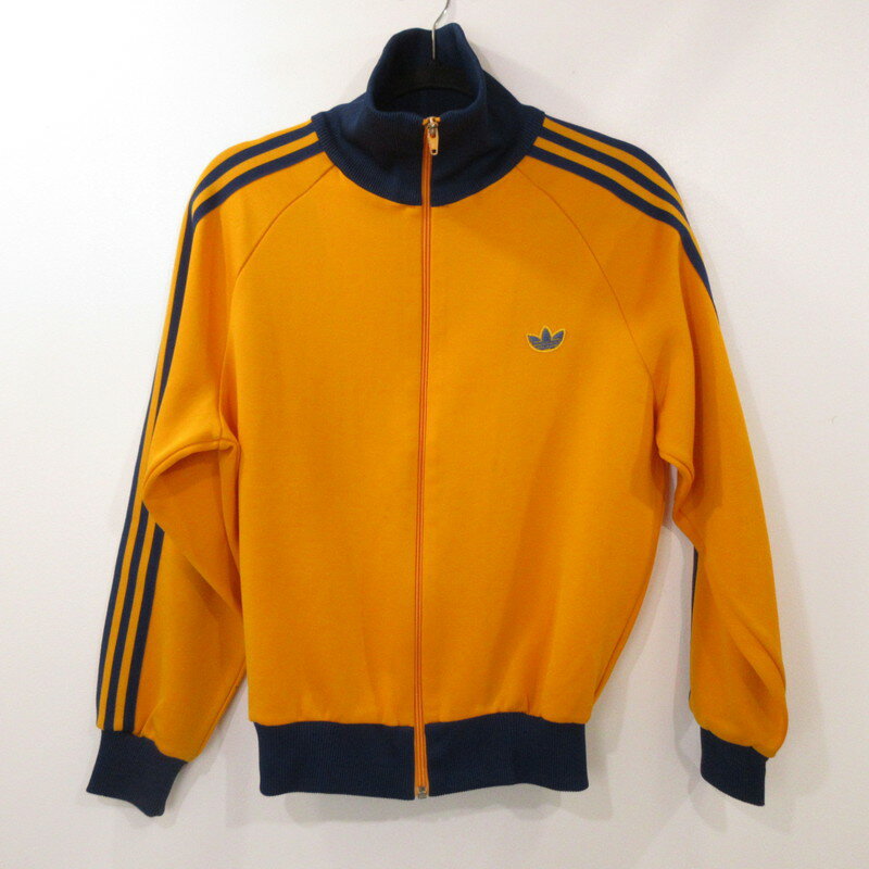 90s⭐️adidas トラックジャケット L 刺繍 vintage黒× オレンジ 楽天