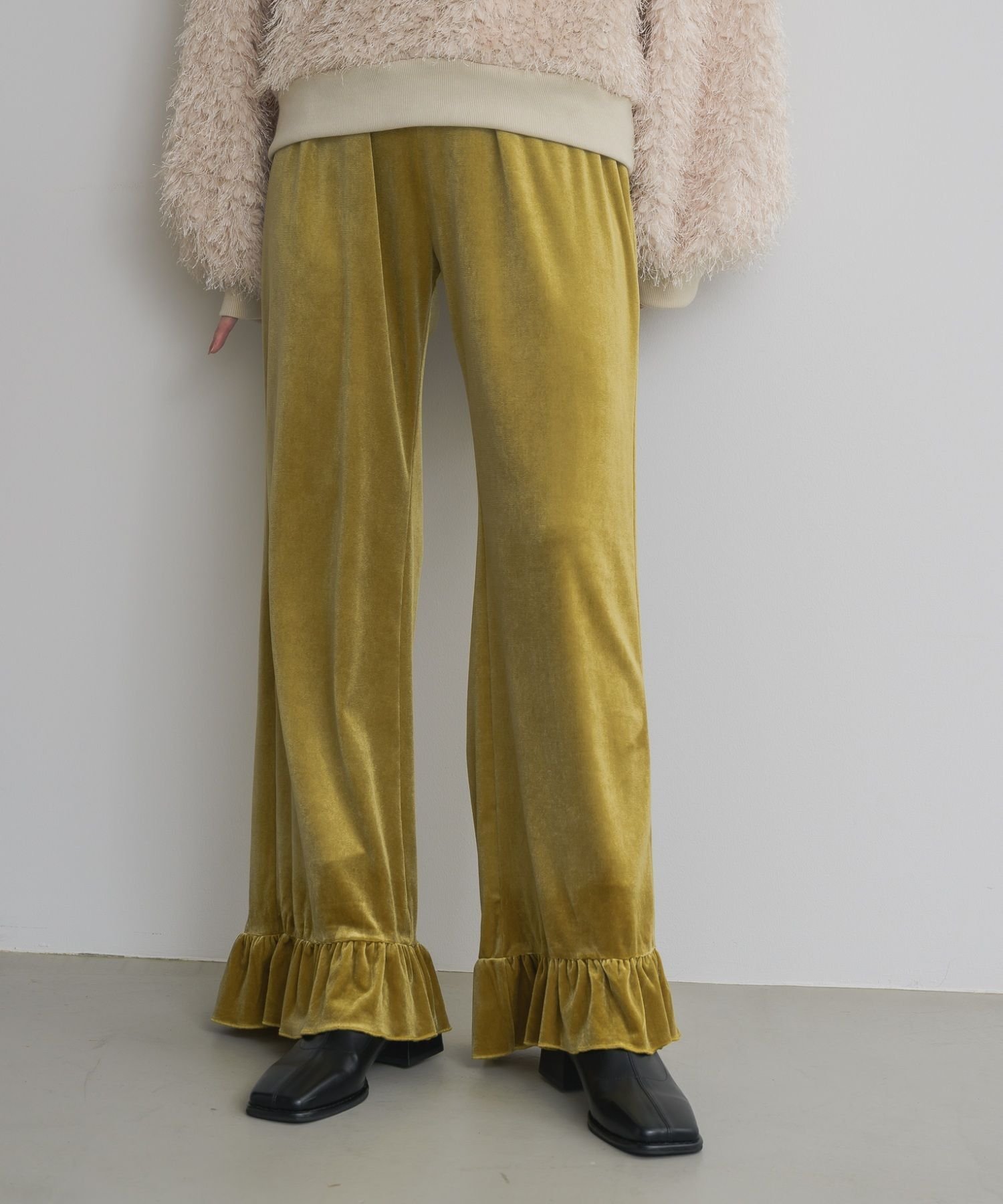 楽天市場】ベロア パンツ（カラーイエロー）（レディースファッション