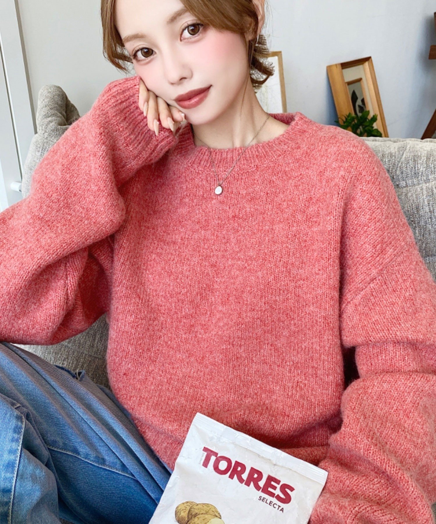 BIKKEMBERGS かわいい ピンクストレッチ セーター ジッパー付き