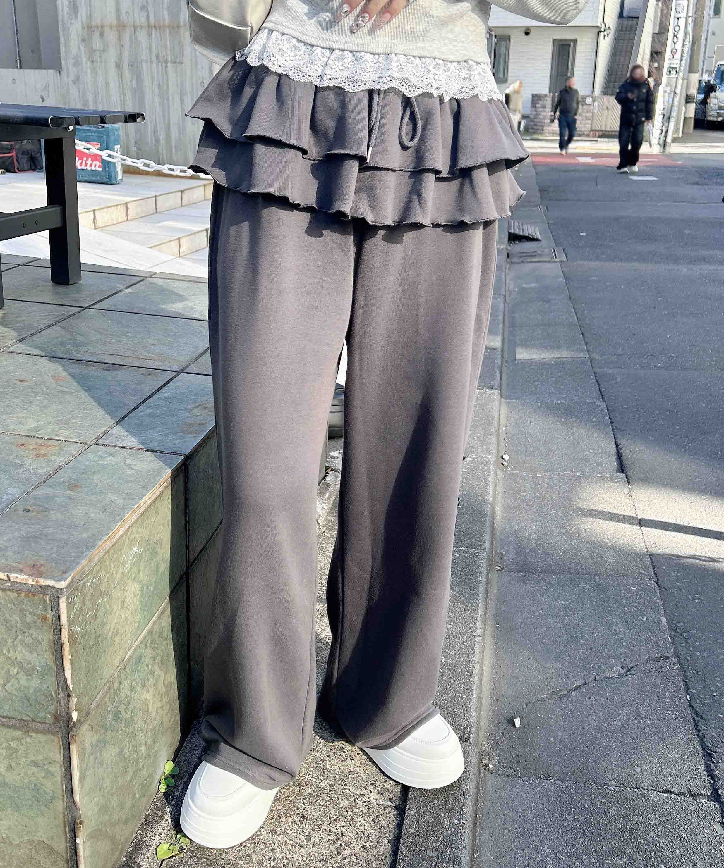 楽天市場】フリル（スタイル（パンツ）ジャージーパンツ）（パンツ