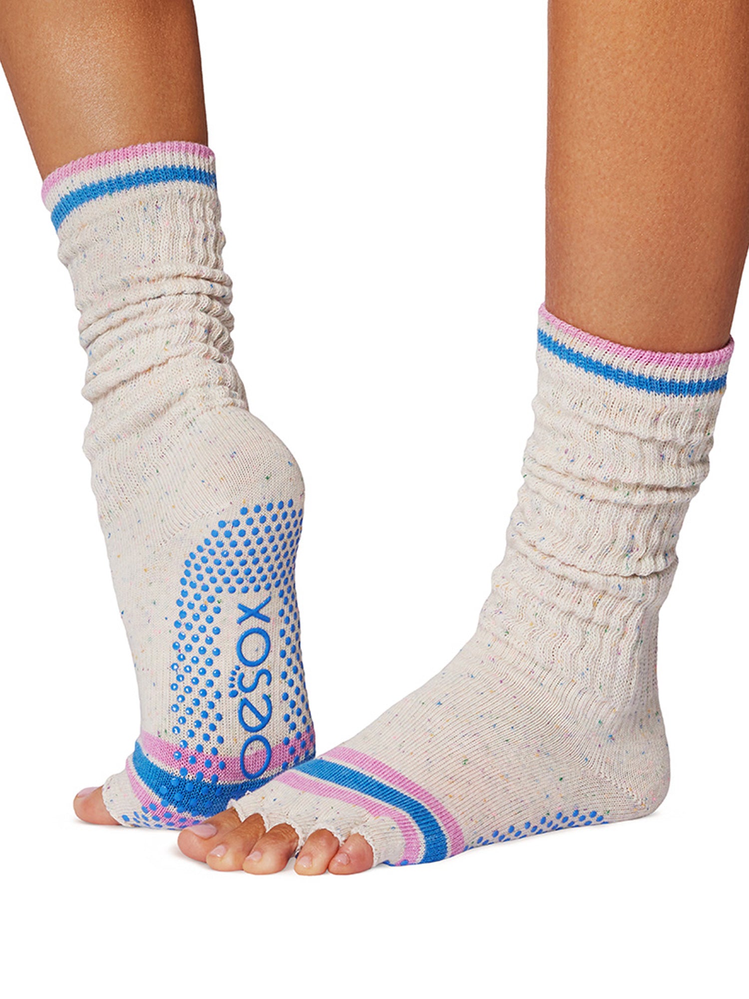 ToeSox] グリップ ソックス 5本指 スラウチ（Half-Toe／つま先なし