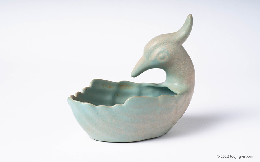 宋汝窯藍釉菊花弁水仙盆 筆洗 書道具 文房具 現代工芸品 美術品 置物