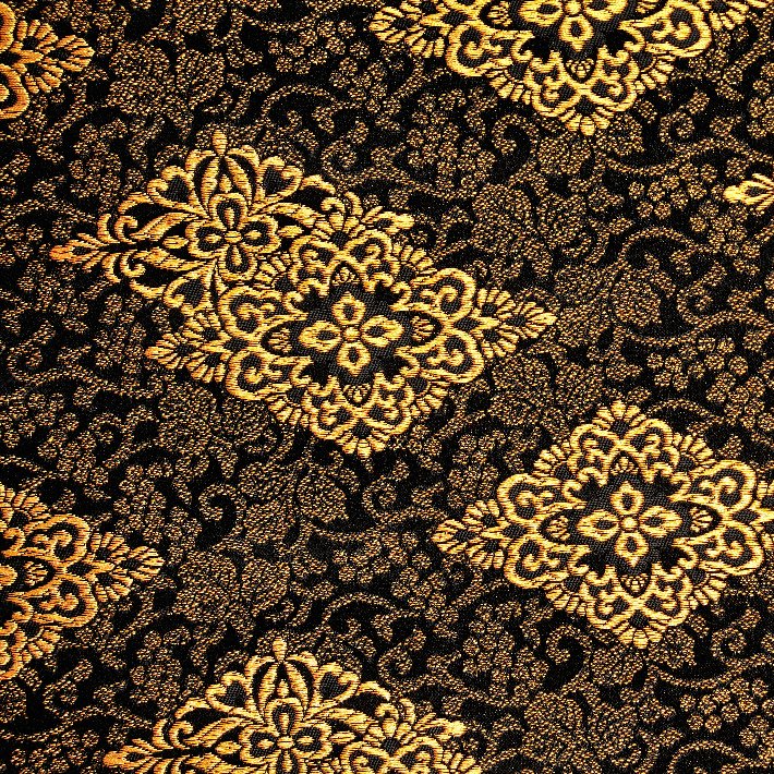 楽天市場】金襴 生地 菊花菱 黒 不織布貼り無し 573 和柄生地 つまみ