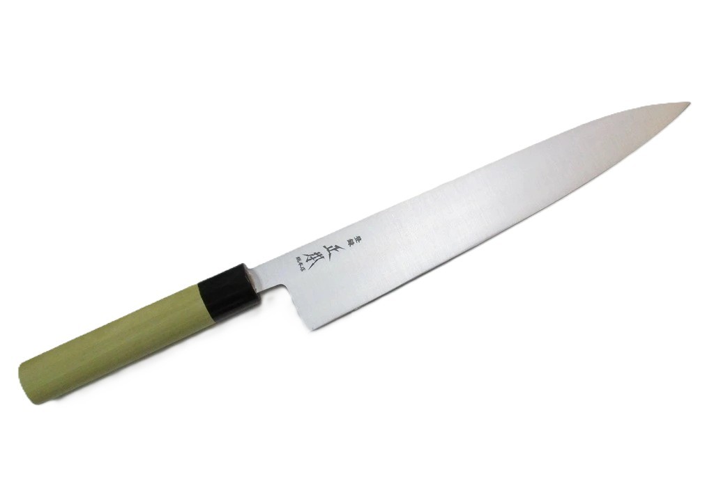 楽天市場】正本総本店 和牛刀 玉白鋼 27センチ 正本 KS3127 木鞘付 黒