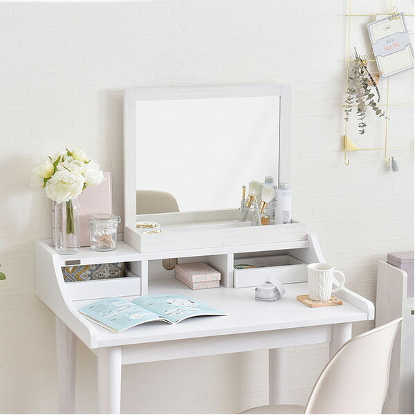 楽天市場】卓上ミラー 木製 おしゃれ 大きめ 白 ナチュラル TOREM