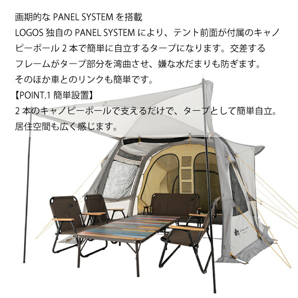 楽天市場】ロゴス グランベーシック エアマジック PANELトンネルドーム