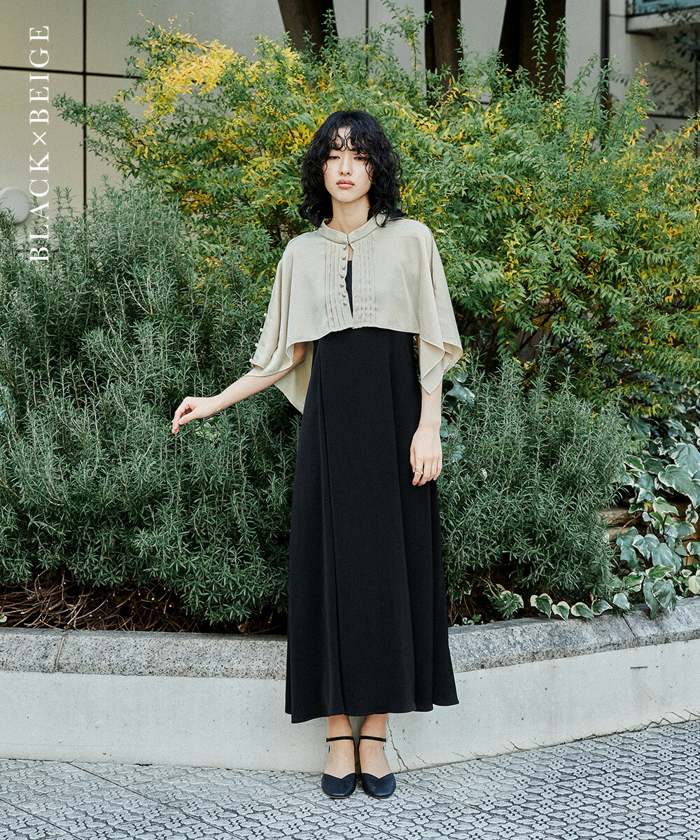 楽天市場】カットアウトケープキャミワンピースセットドレス