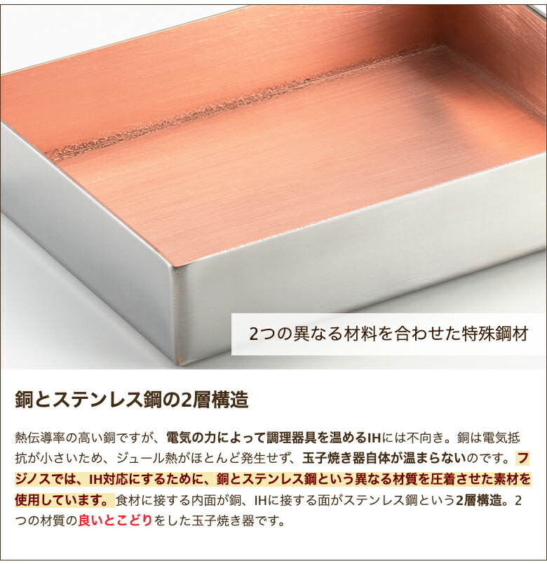 楽天市場】銅クラッド玉子焼き器 フジノス【代金引換決済不可】【IH