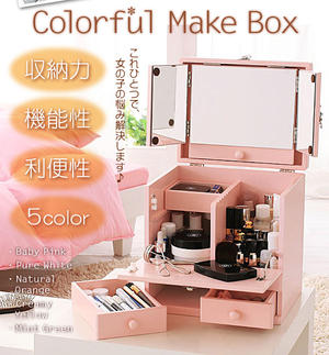 楽天市場】女性スタッフが考えた 鏡付き メイクボックス 三面鏡 ミニ