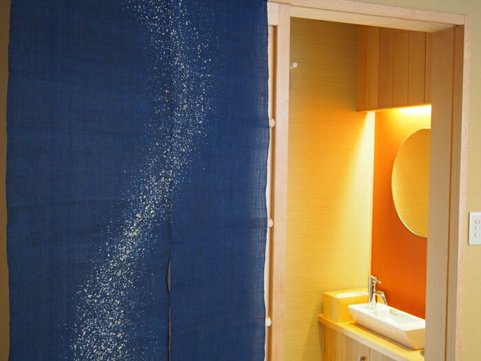 楽天市場】【のれん(暖簾)】本麻のれん 天の川 青 丈150cm（受注生産