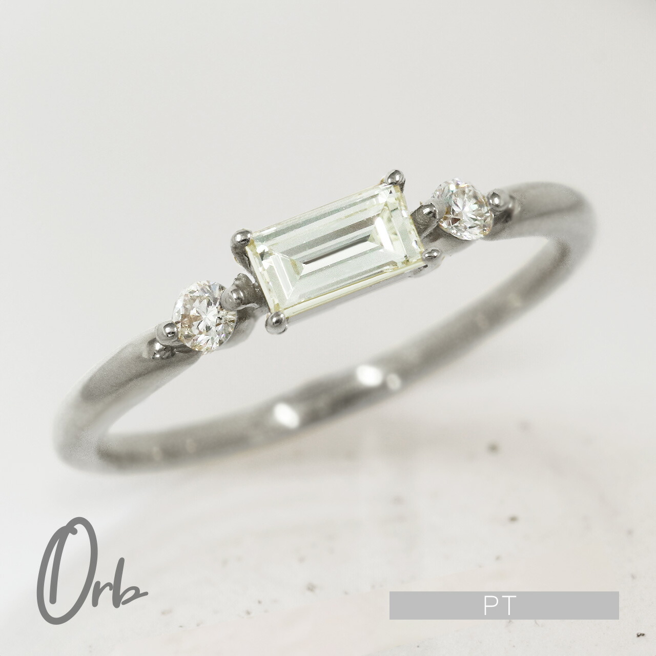 楽天市場】pt900 バゲットカット ダイヤモンドリング 0.26ct