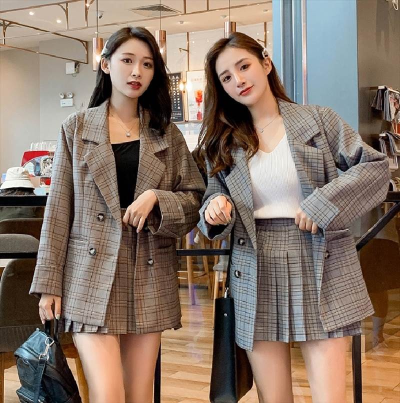 楽天市場】学生風 スカート セットアップ ジャケット ミニスカート