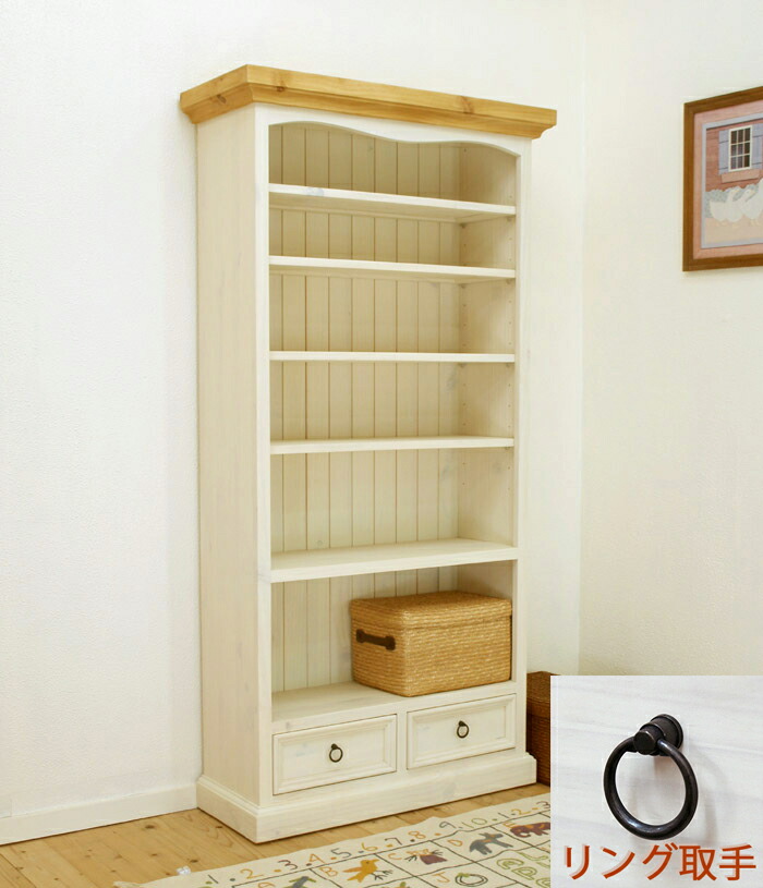 楽天市場】フレンチカントリー 白い本棚 カントリーパイン ブック