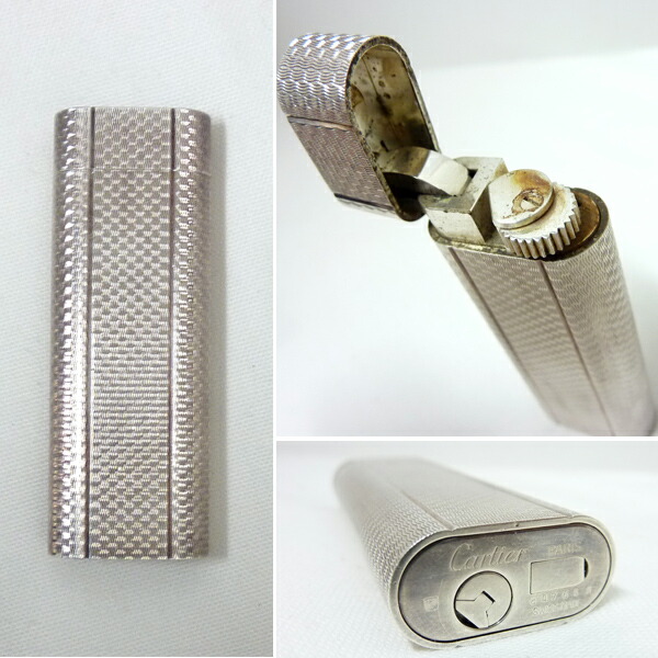 楽天市場】【Cartier】カルティエ ガスライター アンティークシルバー