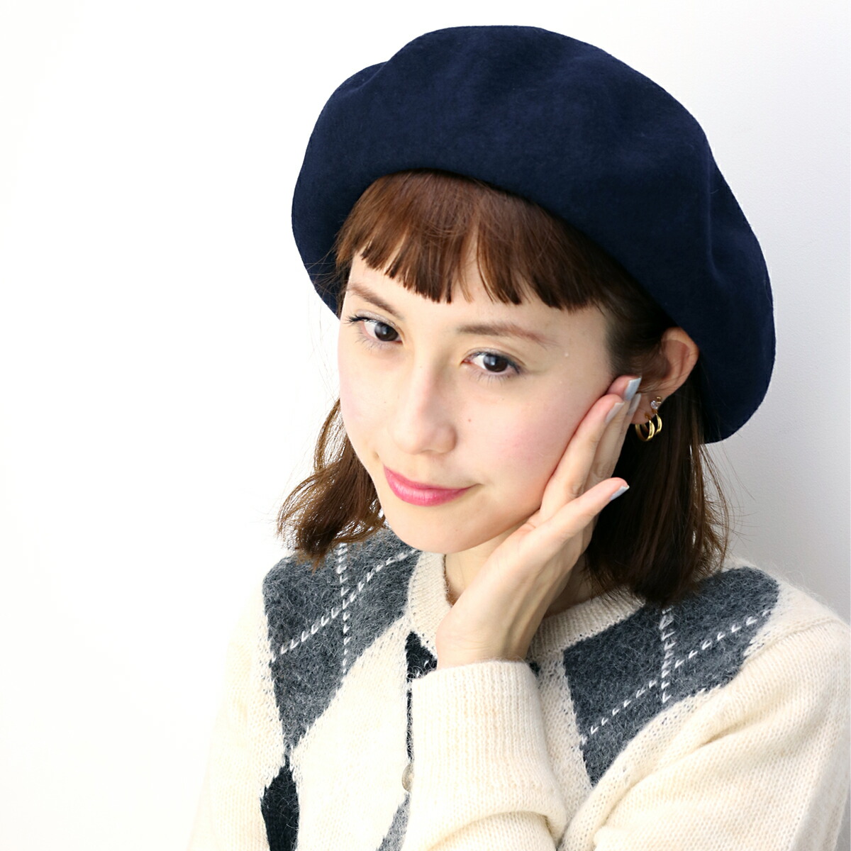 楽天市場】ベレー帽 レディース 大きいトップで耳まですっぽり