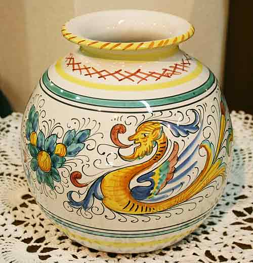 楽天市場】イタリア製 輸入雑貨 花瓶 マヨルカ焼き デルータ Deruta