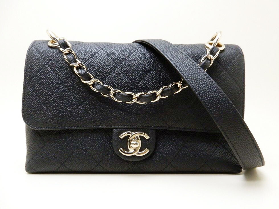 楽天市場】シャネル AS1574 グレインドカーフスキン ブラックxGD金具