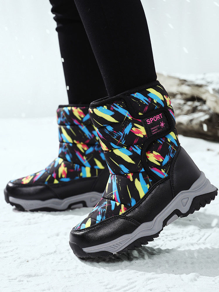 楽天市場】4色 迷彩柄 総柄 スノーブーツ キッズ 雪遊び 女の子 男の子