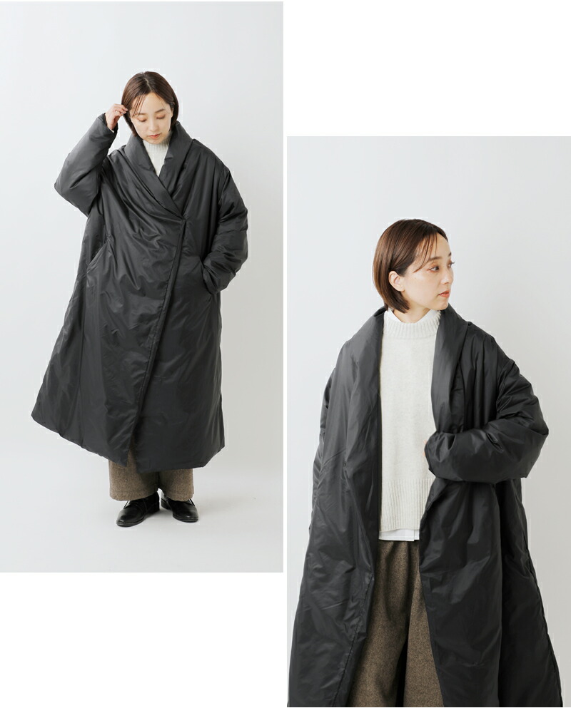 楽天市場】ミズイロインド mizuiro ind ロング ダウン コート ドレープ