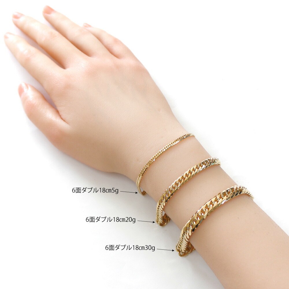 楽天市場】喜平 ブレスレット 約19g 6面ダブル 6DCW 17cm 中折れ式