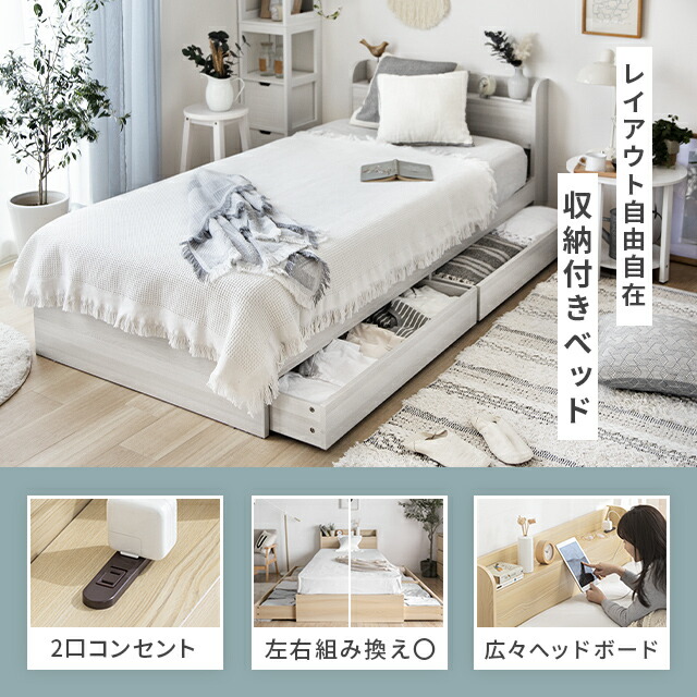 楽天市場】[本日P5倍] ダブルベッド マットレス付 ベッド ダブル
