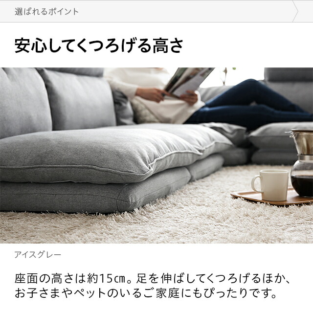 楽天市場】ローソファ 座椅子 フロアソファ 洗える フルカバーリング 4