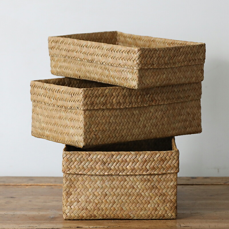 楽天市場】再入荷 カチュー 水草 かご 角型 3点セット ハンドメイド