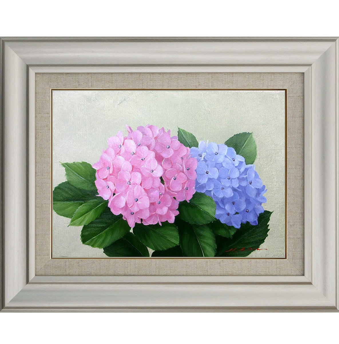 作家物 迫力 紫陽花 アジサイ 絵 絵画 72×64cm 作家物 迫力 紫陽花