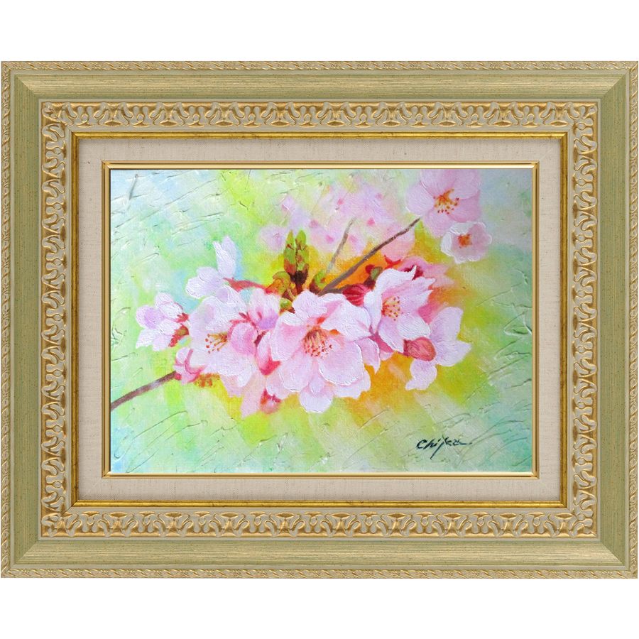 楽天市場】絵画 油絵 額入り油彩 手描き 油絵 さくら2 カラフル 花の絵