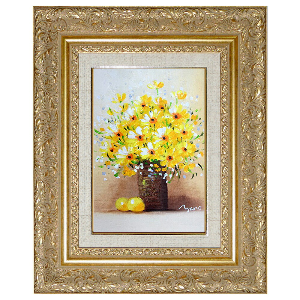 油彩画 道端の黄色いお花 油絵 絵画 【黄色い花の道】 絵画 HR 通販