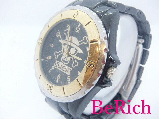 楽天市場】ワンピース ONE PIECE 腕時計 ブラック 黒 ゴールド 文字盤