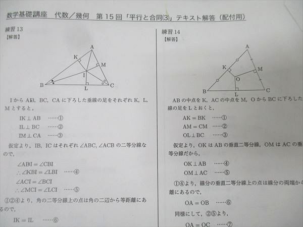 楽天市場】鉄緑会 大阪校 中1 数学基礎講座 代数/幾何/問題集 第1/2部