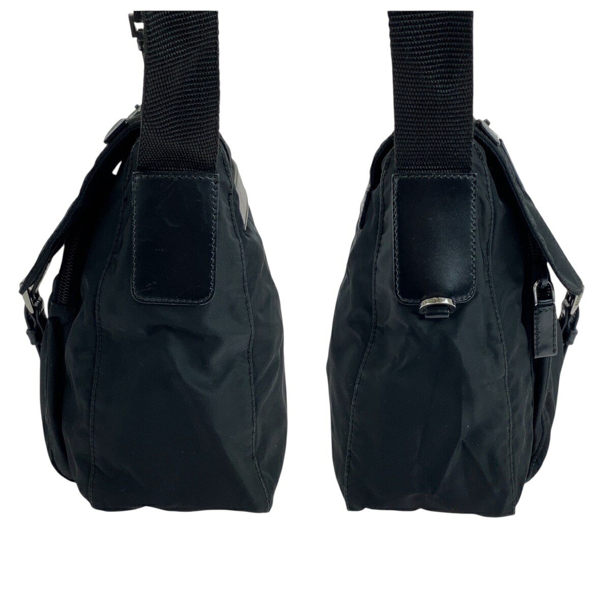 楽天市場】美品 PRADA プラダ テスート 三角ロゴプレート ブラック 黒