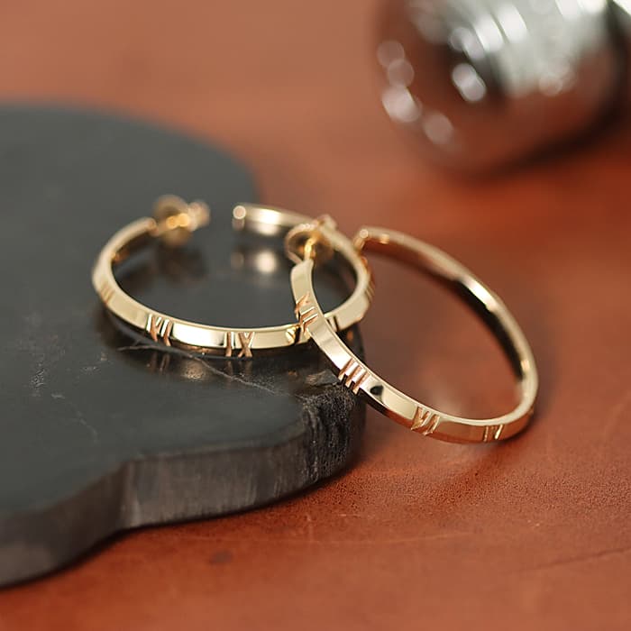 楽天市場】ティファニー アトラス Xフープ ピアス ローズゴールド