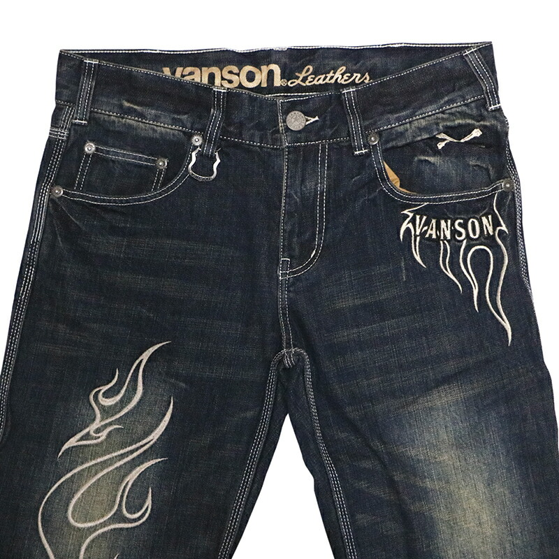 楽天市場】VANSON ばんそん クロススカル 刺繍 デニム パンツ （ SP-B