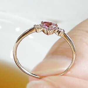 楽天市場】ピンクトルマリン ハート ダイヤモンド リング K18PG
