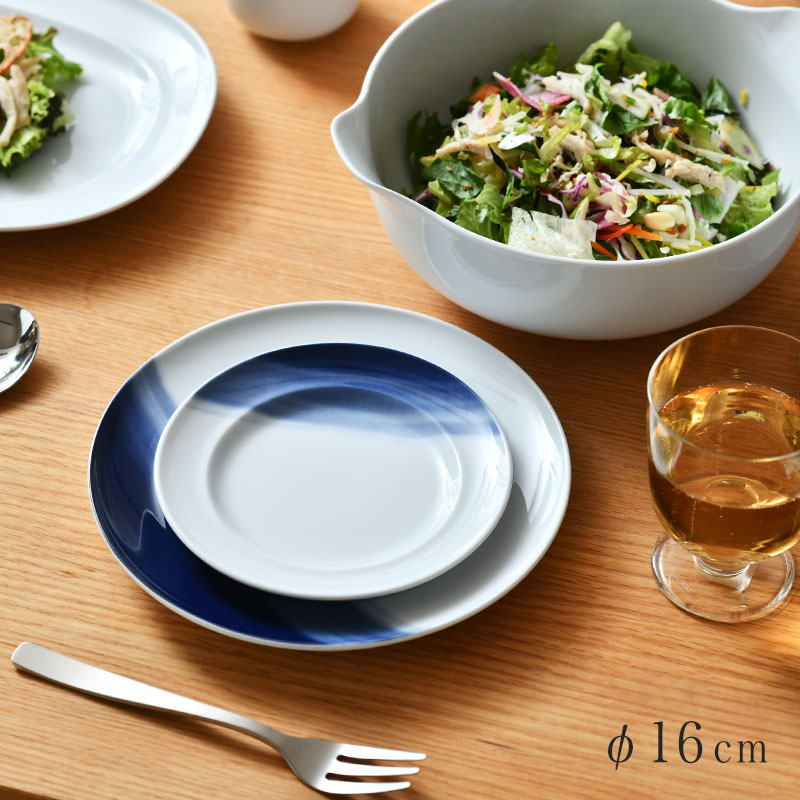 楽天市場】ジョージジェンセン サイドプレート ホワイト×ブルー 16cm