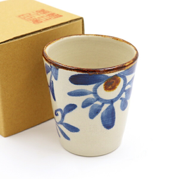 楽天市場】沖縄やちむん フリーカップ（菊紋＆唐草） /食器 沖縄お土産