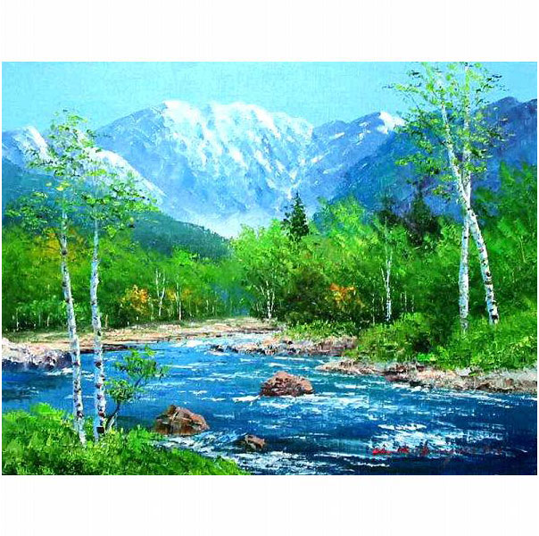 小林幸三[上高地焼岳]画 値下げしました 小林幸三[上高地焼岳]画