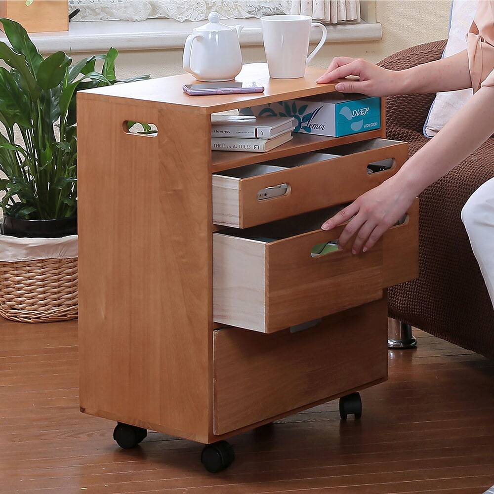 楽天市場】サイドワゴン ソファ横 キャスター付き 引き出し おしゃれ