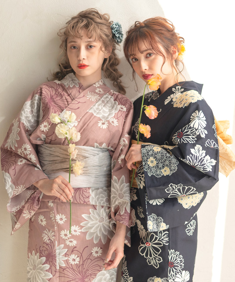 Dita 浴衣【藍紺地に和調古典】※下駄以外 Dita 浴衣【藍紺地に和調古典